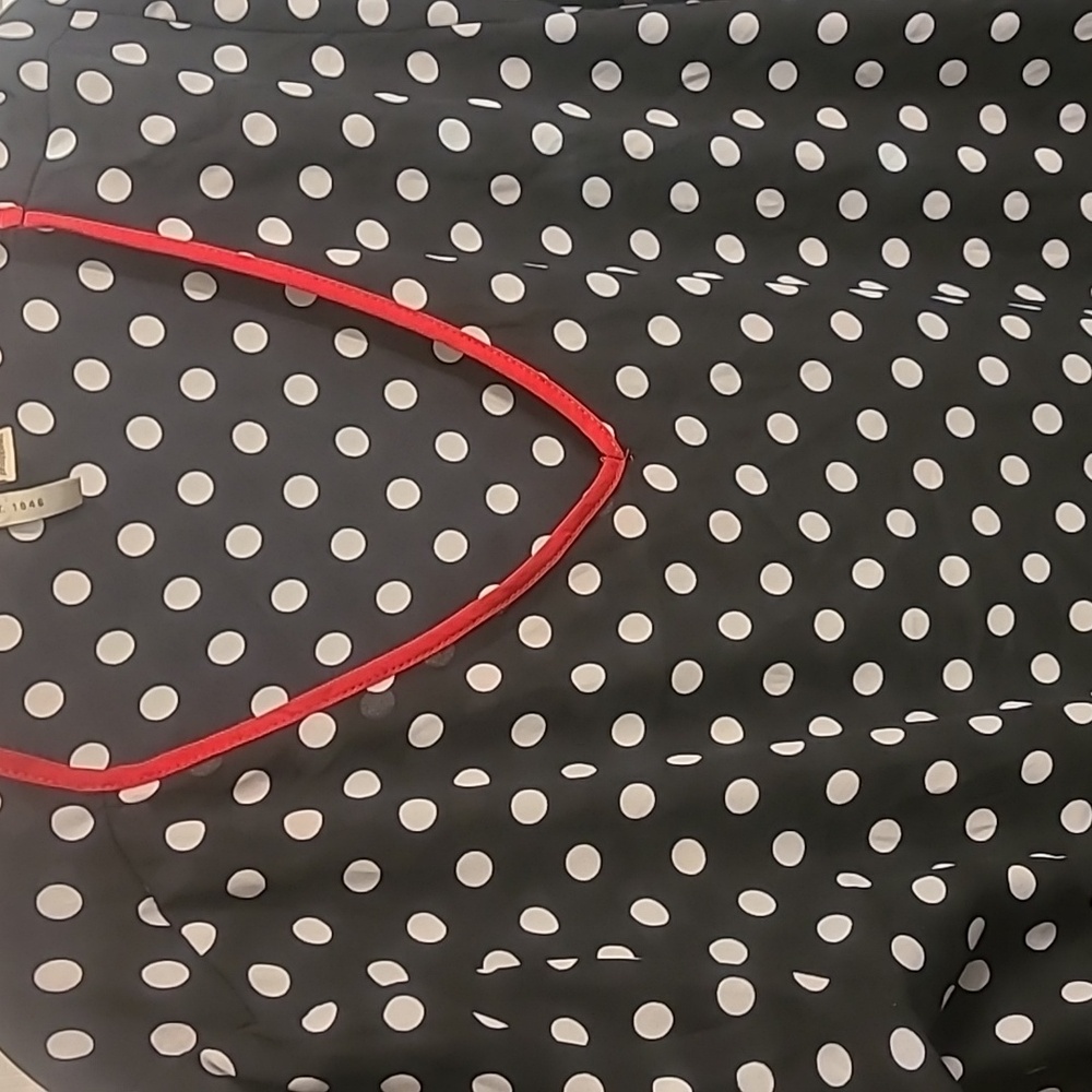 Women's L black and white polka dot blouse
